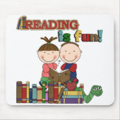 Stick Figur Kids Reading is Fun Mousepad (Vorne)