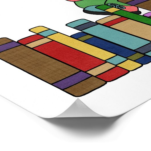 Stick Figur Kids Reading is Fun Poster (Ecke)