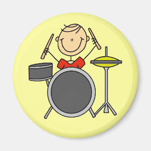 Stick-Figur Männlicher Schlagzeuger T-Shirts und G Magnet