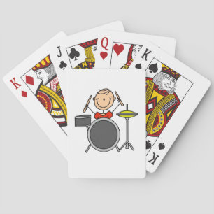 Stick-Figur Männlicher Schlagzeuger T-Shirts und G Spielkarten