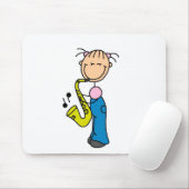 Stick-Figur-Saxophon-Mauspad Mousepad (Mit Mouse)