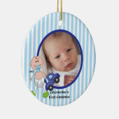 Stick Figure Baby Boy Photo Christmas Ornament (Rechts)