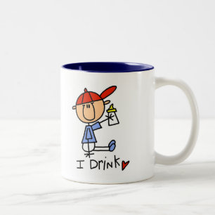 Stick Figure Baby Ich Trinke T-Shirts und Geschenk Zweifarbige Tasse