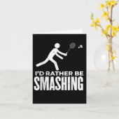 Stick Figure Badminton - Ich würde lieber Badminto Karte (Gelbe Blume)