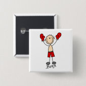 Stick Figure Boxer T-Shirts und Geschenke Button (Vorne & Hinten)