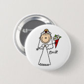 Stick Figure Braut T-Shirts und Geschenke Button (Vorne & Hinten)