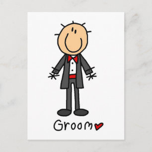 Stick Figure Bräutigam T-Shirts und Geschenke Postkarte