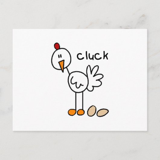Stick Figure Chicken T-shirts and Gifts Postkarte (Vorderseite)