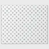 Stick Figure Christmas Cheer Black on White Holida Geschenkpapier (Flach)