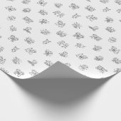 Stick Figure Christmas Cheer Black on White Holida Geschenkpapier (Ecke)