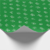 Stick Figure Christmas Cheer White on Green Holida Geschenkpapier (Ecke)