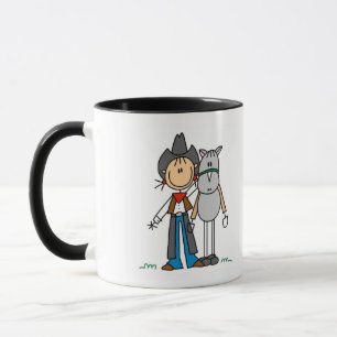 Stick Figure Cowgirl mit Pferd T-Shirts Tasse