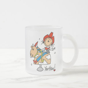 Stick Figure Cowgirl Yee Haw T-Shirts und Geschenk Mattglastasse