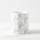Stick Figure Doodle Nahtloses Muster - Lustig Kaffeetasse (Mittel)