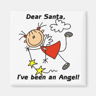 Stick Figure Engel Dear Santa T-Shirts und Geschen Magnet