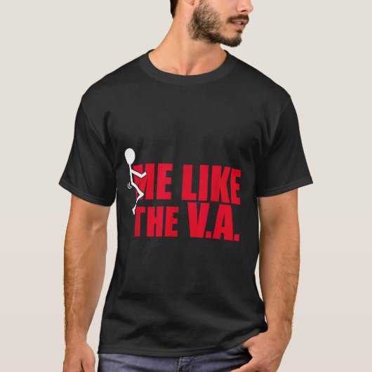 Stick Figure Fck Me Like The Va Funny Veteran Dark T-Shirt (Vorderseite)