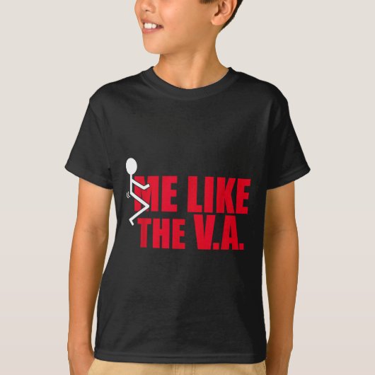 Stick Figure Fck Me Like The Va Funny Veteran Dark T-Shirt (Vorderseite)