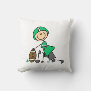 Stick Figure Football Grün Kissen