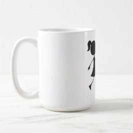 Stick Figure Girl Catching Heart Graphic Tee Kaffeetasse