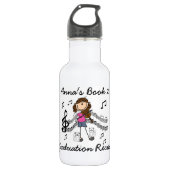 Stick Figure Girl Violin Player Water Bottle Trinkflasche (Vorderseite)