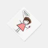 Stick Figure Girl With Wine Glass Serviette (Ecke)