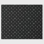 Stick Figure Girls Everyday Life – White on Black Geschenkpapier (Flach)