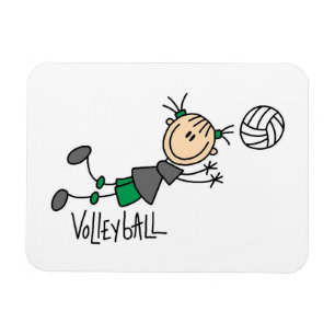 Stick Figure Girls Volleyball T-Shirts und Geschen Magnet