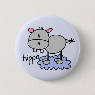 Stick Figure Hippo T-Shirts und Geschenke Button