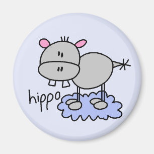 Stick Figure Hippo T-Shirts und Geschenke Magnet