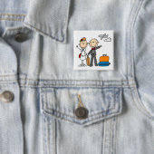 Stick Figure Hochzeit Flitterwochen T-Shirts und G Button (Beispiel)