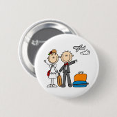 Stick Figure Hochzeit Flitterwochen T-Shirts und G Button (Vorne & Hinten)