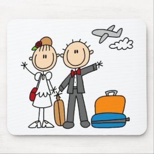 Stick Figure Hochzeit Flitterwochen T-Shirts und G Mousepad