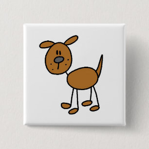 Stick Figure Hund T-Shirts und Geschenke Button