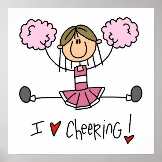 Stick Figure I Love Cheering T-shirts and Gifts Poster (Vorne)