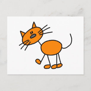 Stick Figure Katze T-Shirts und Geschenke Postkarte