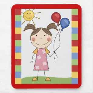 Stick Figure Kids Karten und Geschenke Mousepad