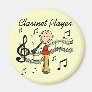 Stick Figure Klarinettenspieler T-Shirts und Gesch Magnet