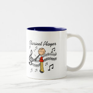 Stick Figure Klarinettenspieler T-Shirts und Gesch Zweifarbige Tasse