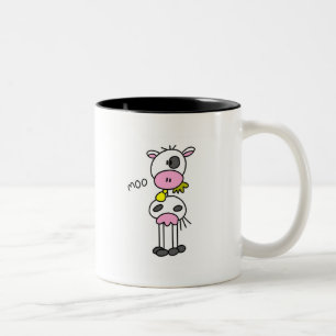 Stick Figure Kuh T-Shirts und Geschenke Zweifarbige Tasse
