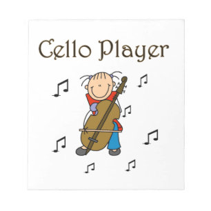 Stick Figure Mädchen Cellospieler T-Shirts und Ges Notizblock