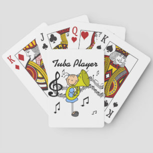 Stick Figure Mädchen Tuba Spieler T-Shirts und Ges Spielkarten