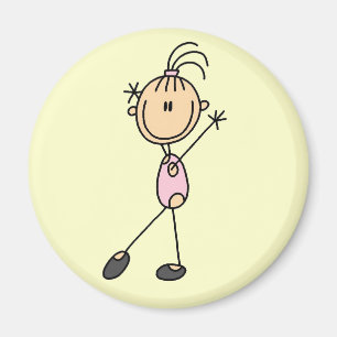 Stick Figure Mädchen Turnen T-Shirts und Geschenke Magnet