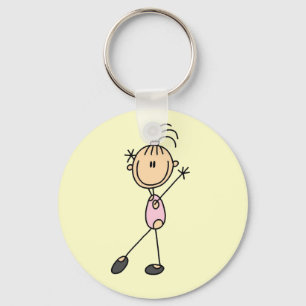 Stick Figure Mädchen Turnen T-Shirts und Geschenke Schlüsselanhänger