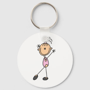 Stick Figure Mädchen Turnen T-Shirts und Geschenke Schlüsselanhänger