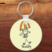 Stick Figure Parachuting T-shirts and Gifts Schlüsselanhänger (Vorderseite)
