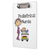 Stick Figure Pediatrics Nurse Clipboard Klemmbrett (Links)