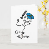 Stick Figure Police Officer Karte (Gelbe Blume)