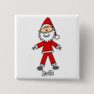 Stick Figure Santa T-Shirts und Geschenke Button