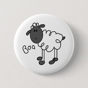 Stick Figure Schaf T-Shirts und Geschenke Button
