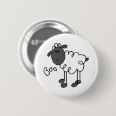 Stick Figure Schaf T-Shirts und Geschenke Button (Vorne & Hinten)